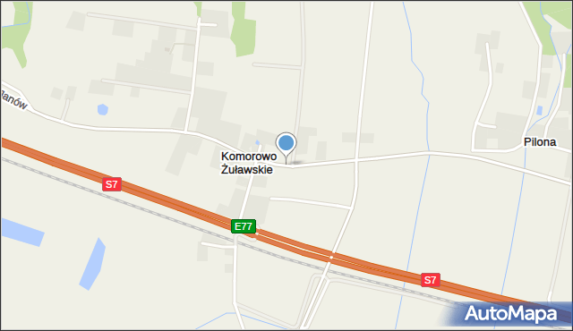 Komorowo Żuławskie, Komorowo Żuławskie, mapa Komorowo Żuławskie