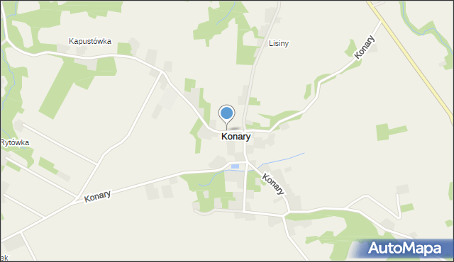 Konary gmina Klimontów, Konary, mapa Konary gmina Klimontów