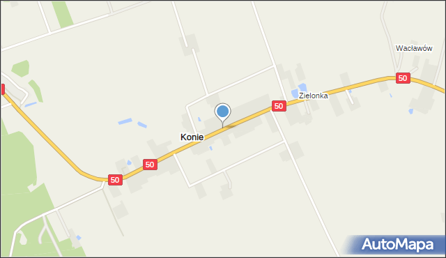 Konie gmina Pniewy, Konie, mapa Konie gmina Pniewy