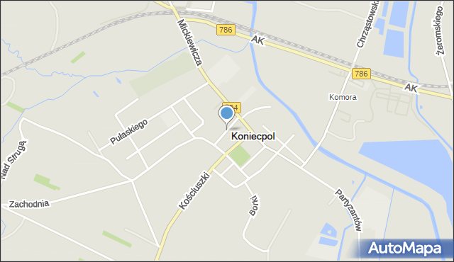 Koniecpol, Konopnickiej Marii, mapa Koniecpol