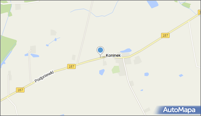 Koninek gmina Pniewy, Koninek, mapa Koninek gmina Pniewy