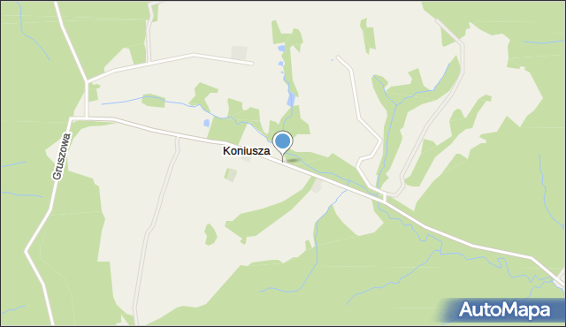 Koniusza gmina Fredropol, Koniusza, mapa Koniusza gmina Fredropol