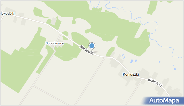 Koniuszki gmina Nowy Dwór, Koniuszki, mapa Koniuszki gmina Nowy Dwór