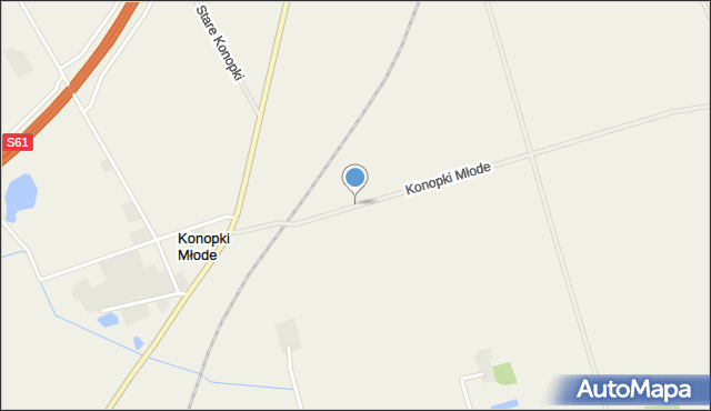 Konopki Młode, Konopki Młode, mapa Konopki Młode