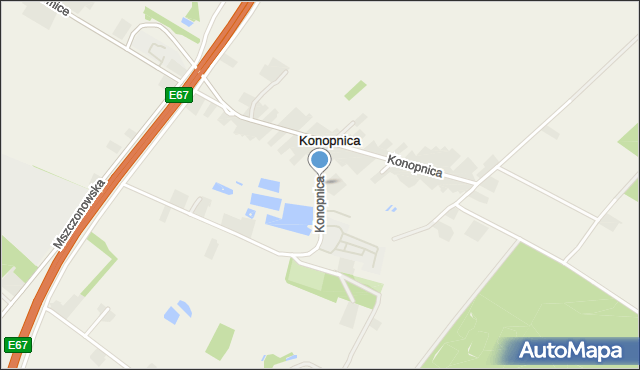 Konopnica gmina Rawa Mazowiecka, Konopnica, mapa Konopnica gmina Rawa Mazowiecka