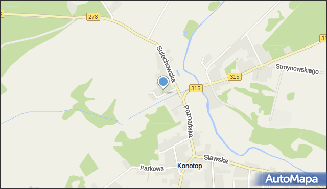 Konotop gmina Kolsko, Kościelna, mapa Konotop gmina Kolsko