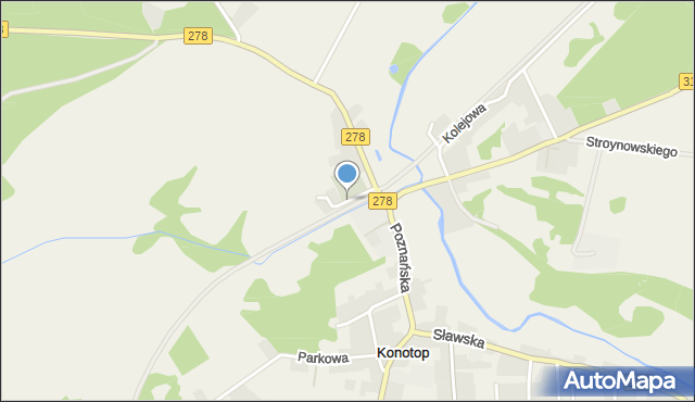 Konotop gmina Kolsko, Kościelna, mapa Konotop gmina Kolsko