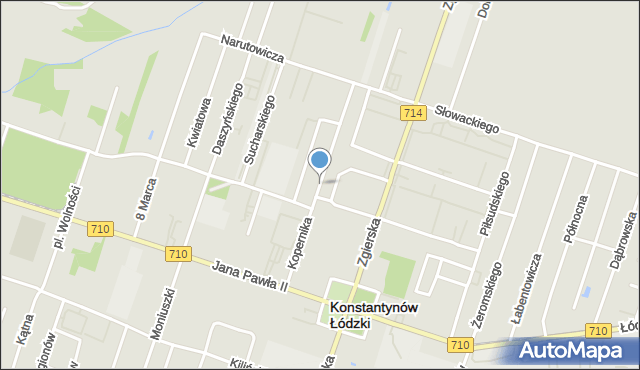 Konstantynów Łódzki, Kopernika Mikołaja, mapa Konstantynów Łódzki