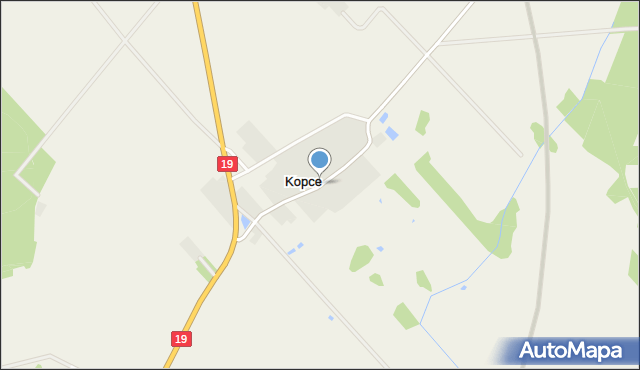 Kopce gmina Huszlew, Kopce, mapa Kopce gmina Huszlew