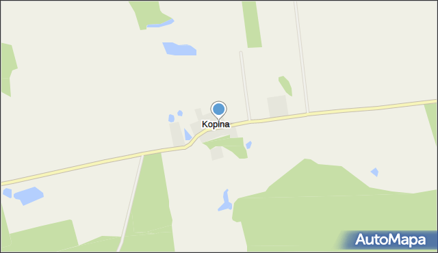 Kopina gmina Pasłęk, Kopina, mapa Kopina gmina Pasłęk