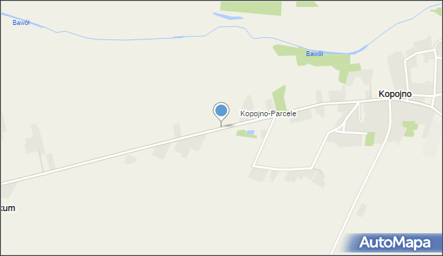 Kopojno, Kopojno-Parcele, mapa Kopojno