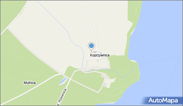 Koprzywnica gmina Przechlewo, Koprzywnica, mapa Koprzywnica gmina Przechlewo