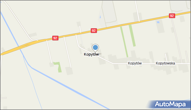 Kopytów gmina Błonie, Kopytów, mapa Kopytów gmina Błonie