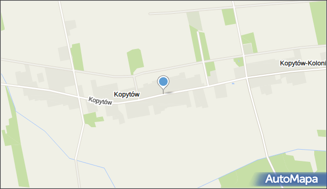 Kopytów gmina Kodeń, Kopytów, mapa Kopytów gmina Kodeń