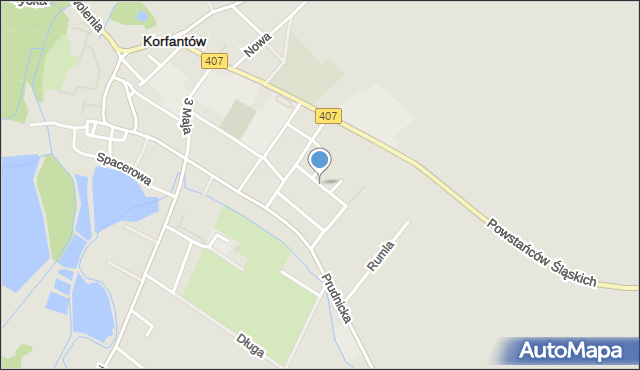 Korfantów, Konopnickiej Marii, mapa Korfantów