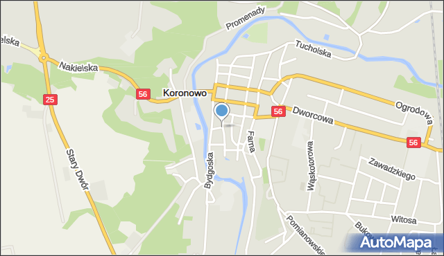 Koronowo powiat bydgoski, Kościuszki Tadeusza, gen., mapa Koronowo powiat bydgoski