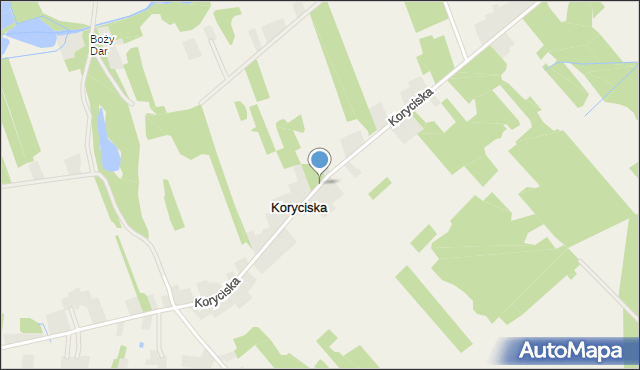 Koryciska gmina Wieniawa, Koryciska, mapa Koryciska gmina Wieniawa