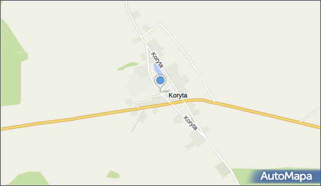 Koryta gmina Torzym, Koryta, mapa Koryta gmina Torzym