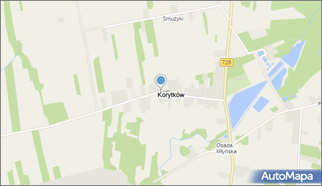 Korytków gmina Gowarczów, Korytków, mapa Korytków gmina Gowarczów