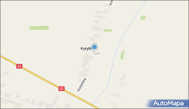 Korytnica gmina Sulejów, Korytnica, mapa Korytnica gmina Sulejów