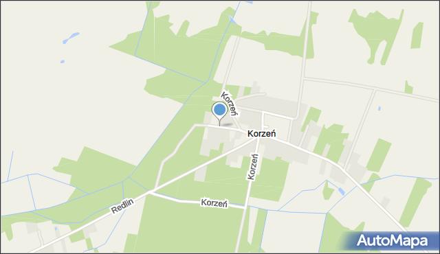 Korzeń gmina Wyśmierzyce, Korzeń, mapa Korzeń gmina Wyśmierzyce