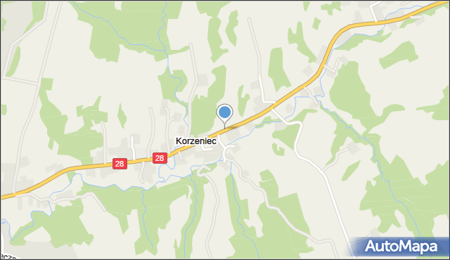 Korzeniec, Korzeniec, mapa Korzeniec