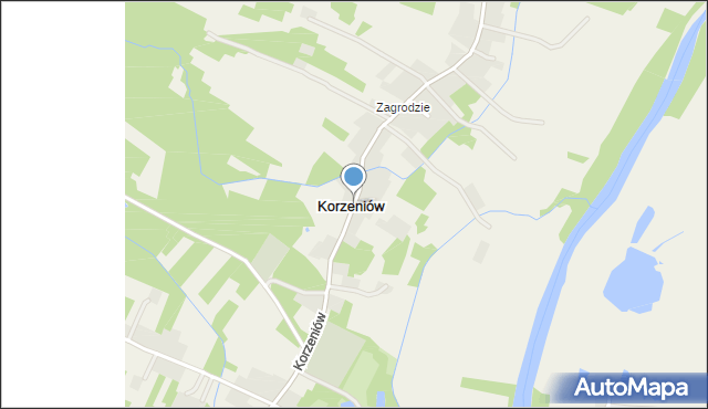 Korzeniów gmina Żyraków, Korzeniów, mapa Korzeniów gmina Żyraków