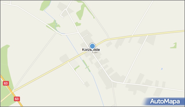 Korzeniste, Korzeniste, mapa Korzeniste