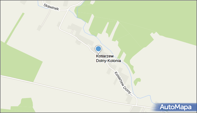 Kosarzew Dolny-Kolonia, Kosarzew Dolny-Kolonia, mapa Kosarzew Dolny-Kolonia