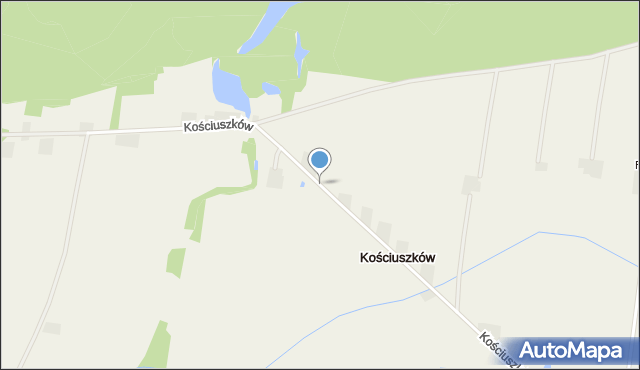 Kościuszków gmina Łąck, Kościuszków, mapa Kościuszków gmina Łąck
