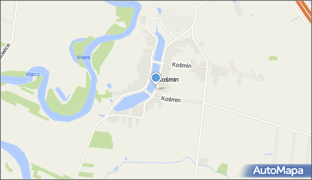 Kośmin gmina Żyrzyn, Kośmin, mapa Kośmin gmina Żyrzyn