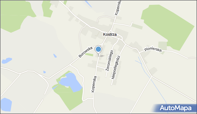 Kostrza gmina Strzegom, Kopernika Mikołaja, mapa Kostrza gmina Strzegom
