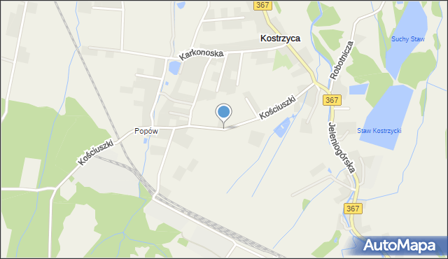 Kostrzyca, Kościuszki Tadeusza, gen., mapa Kostrzyca