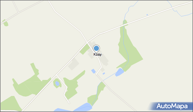 Kosy gmina Bartoszyce, Kosy, mapa Kosy gmina Bartoszyce