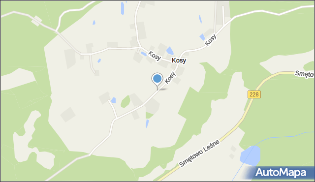 Kosy gmina Kartuzy, Kosy, mapa Kosy gmina Kartuzy