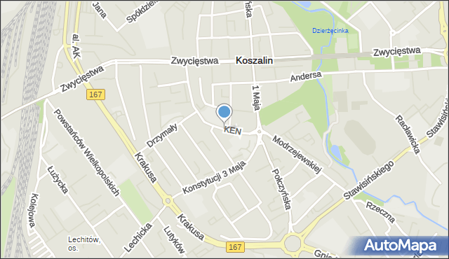 Koszalin, Komisji Edukacji Narodowej, mapa Koszalina