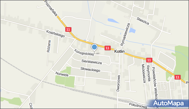 Kotlin, Konopnickiej Marii, mapa Kotlin
