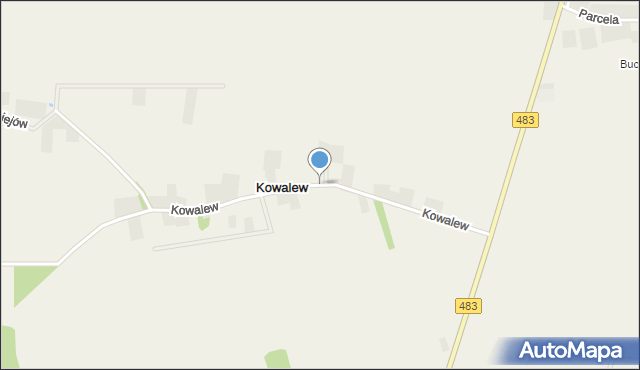 Kowalew gmina Buczek, Kowalew, mapa Kowalew gmina Buczek