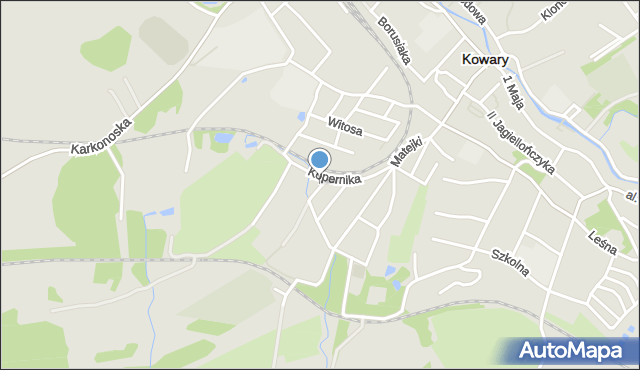 Kowary powiat karkonoski, Kopernika Mikołaja, mapa Kowary powiat karkonoski