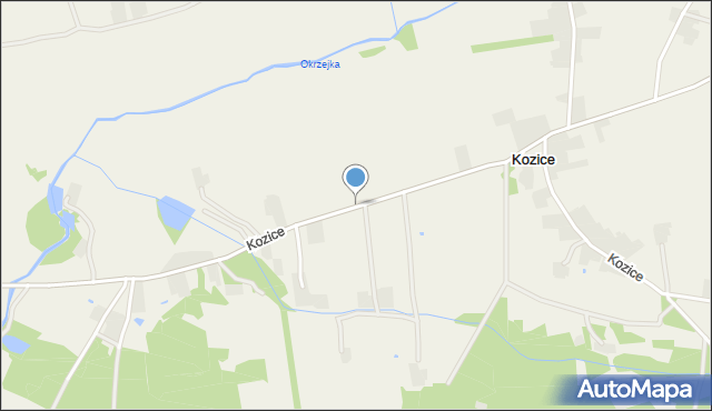 Kozice gmina Trojanów, Kozice, mapa Kozice gmina Trojanów