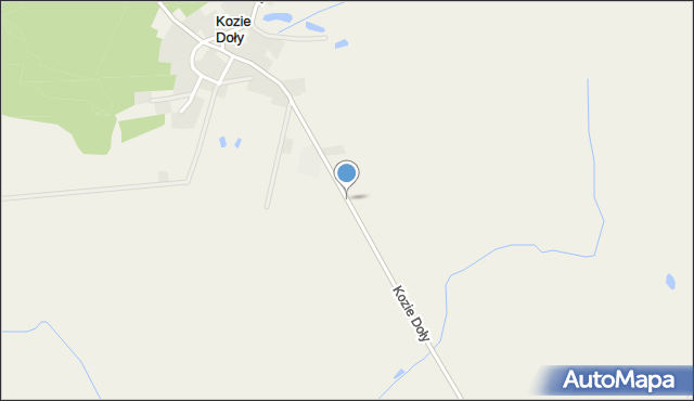 Kozie Doły gmina Kotla, Kozie Doły, mapa Kozie Doły gmina Kotla