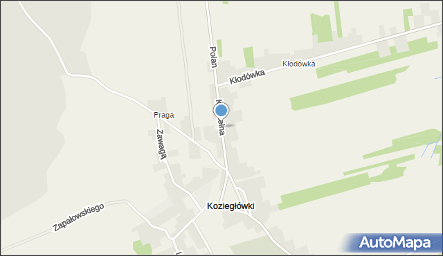 Koziegłówki, Kościelna, mapa Koziegłówki