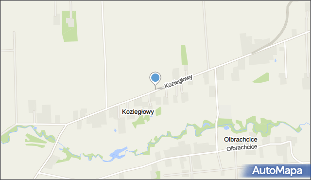 Koziegłowy gmina Pokrzywnica, Koziegłowy, mapa Koziegłowy gmina Pokrzywnica