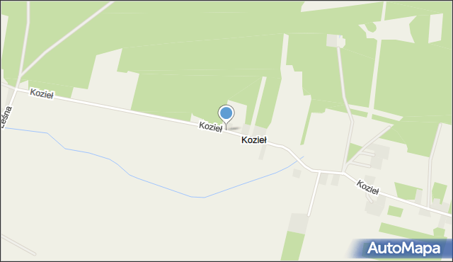 Kozieł, Kozieł, mapa Kozieł