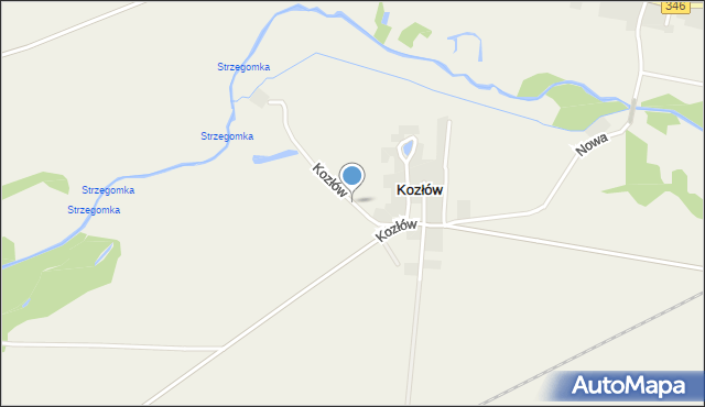 Kozłów gmina Kąty Wrocławskie, Kozłów, mapa Kozłów gmina Kąty Wrocławskie