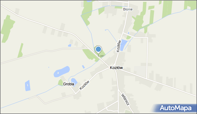 Kozłów gmina Małogoszcz, Kozłów, mapa Kozłów gmina Małogoszcz