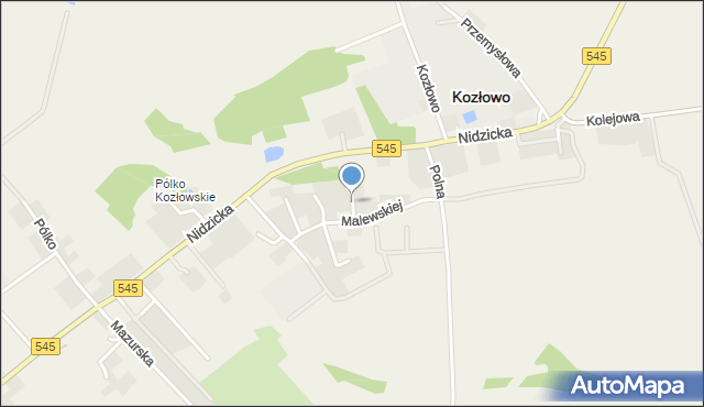 Kozłowo powiat nidzicki, Kopernika Mikołaja, mapa Kozłowo powiat nidzicki