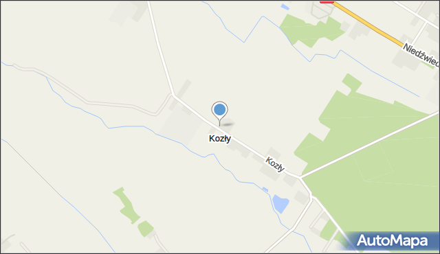 Kozły gmina Ostrzeszów, Kozły, mapa Kozły gmina Ostrzeszów