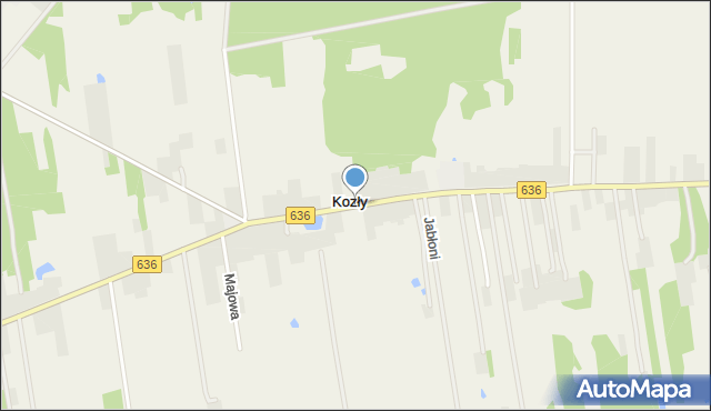 Kozły gmina Tłuszcz, Kozły, mapa Kozły gmina Tłuszcz