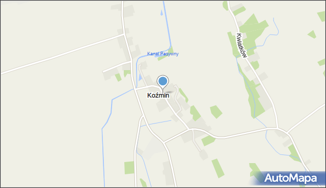 Koźmin gmina Brudzew, Koźmin, mapa Koźmin gmina Brudzew